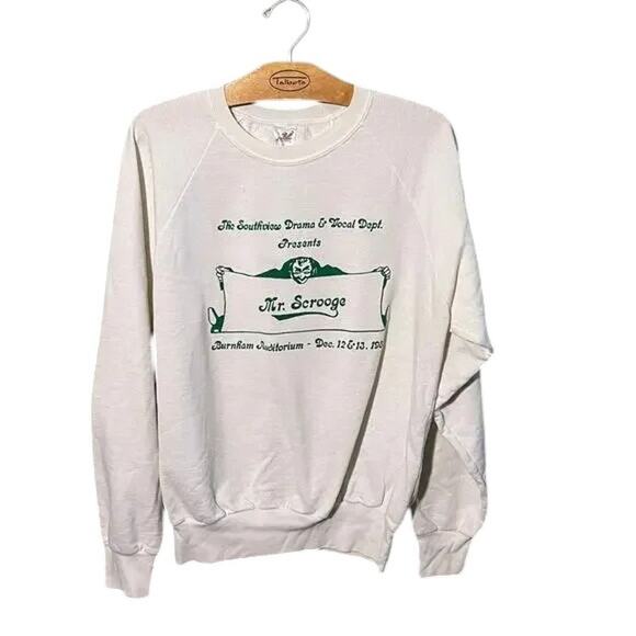 Vintage 1985 Mr Scrooge Theater Sweatshirt Southview Drama Dept large - Picture 1 of 6